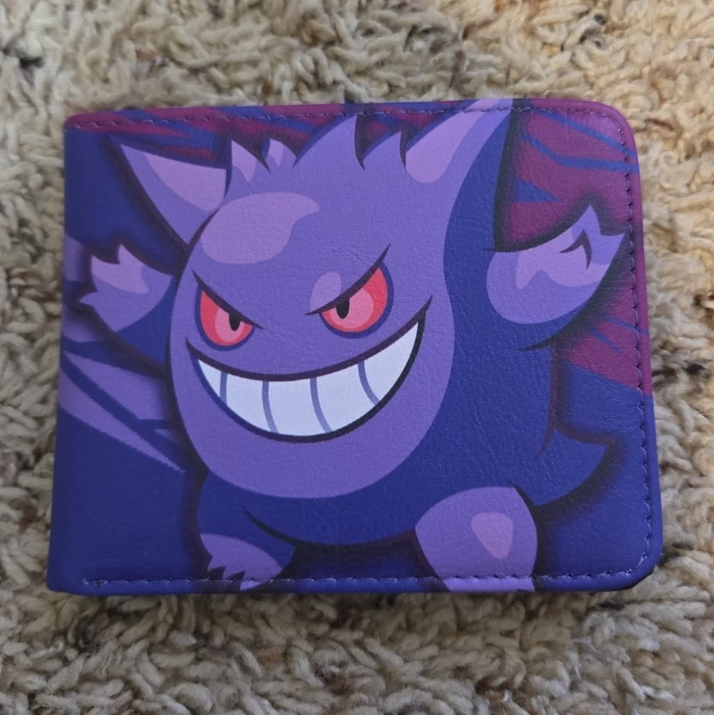 New gengar pokemon anime manga leather wallet
